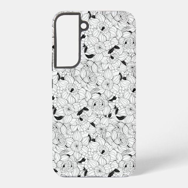 Coque Samsung Galaxy Daffodiques motif floral printanier (Verso)