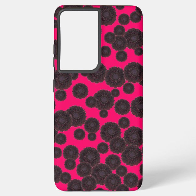 Coque Samsung Galaxy Dahlias noirs (Verso)