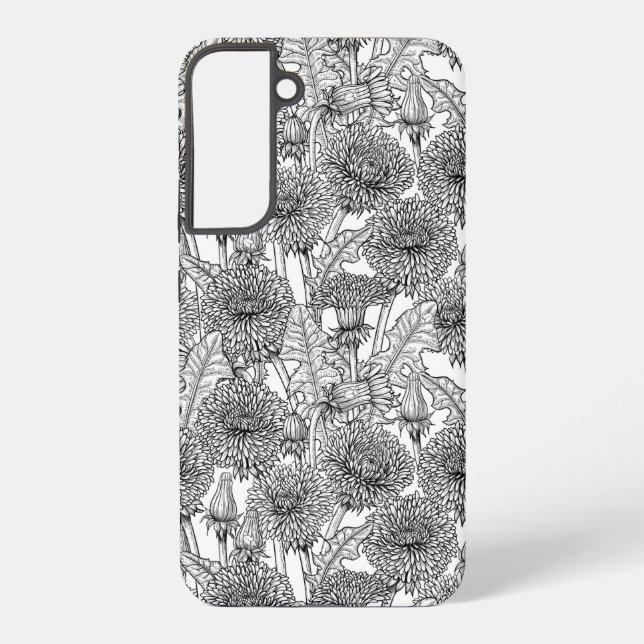 Coque Samsung Galaxy Dandelions, noir et blanc (Verso)