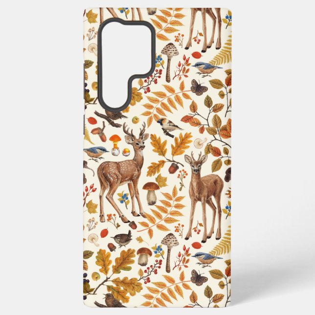 Coque Samsung Galaxy Dans les bois / Cerf d'automne sur le blanc (Verso)