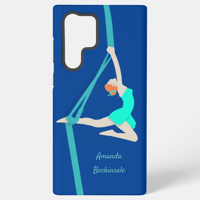 Coque Samsung Galaxy Danseur de soies aériennes en Turquoise (Verso)