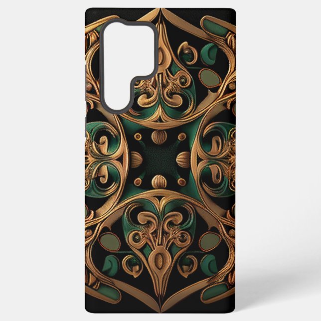 Coque Samsung Galaxy Décoration Motif en bronze vert (Verso)