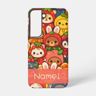 Coque Samsung Galaxy Défilé d'amis fruités Personnalisation d'animaux