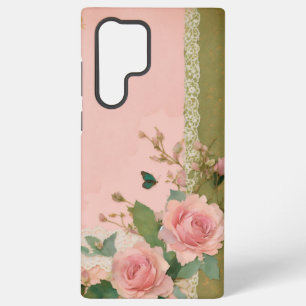 Coque Samsung Galaxy Dentelle vintage et papier déchiré Élégant art Ros