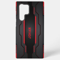 Design métallique noir et rouge