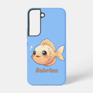 Coque Samsung Galaxy Dessin de poisson orange mignon dans le style cart