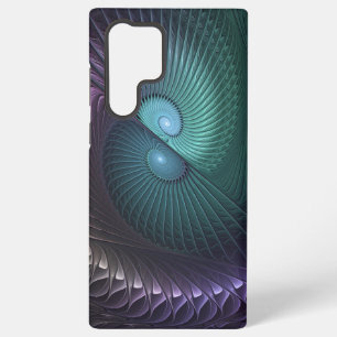 Coque Samsung Galaxy Deux spirales colorées art fractal abstrait modern