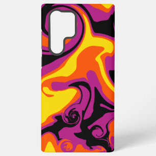 Coque Samsung Galaxy Déversement - orange, noir, rose et jaune