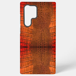 Coque Samsung Galaxy Dragon en Cuir Orange Lumineux