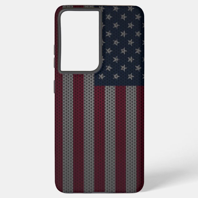 Coque Samsung Galaxy Drapeau américain Maillage métallique (Verso)