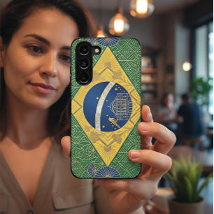 Coque Samsung Galaxy Drapeau Art Déco du patrimoine Style brésilien d