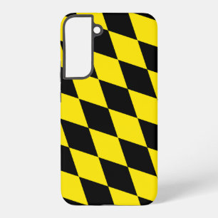 Coque Samsung Galaxy Drapeau diamant Bavière noir et jaune