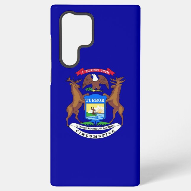 Coque Samsung Galaxy Drapeau Samsung Galaxy S22 Ultra Coque Michigan (Verso)