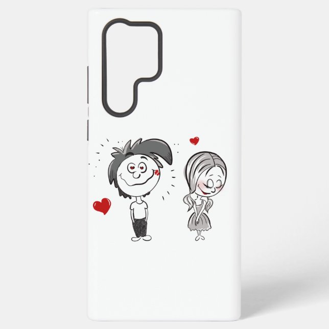 Coque Samsung Galaxy Drôle Cartoon Couple (Verso)