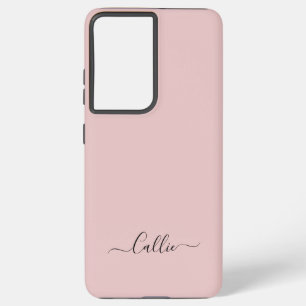 Coque Samsung Galaxy Dusty Rose Simple Minimaliste Script Nom personnal