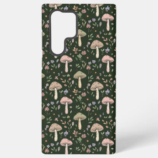 Coque Samsung Galaxy Earthy Olive Green Fungi Seamless Pattern Rustic