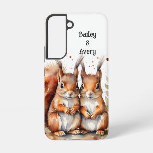 Coque Samsung Galaxy Écureuils Cute Personnalisés Couple Aimer Animaux
