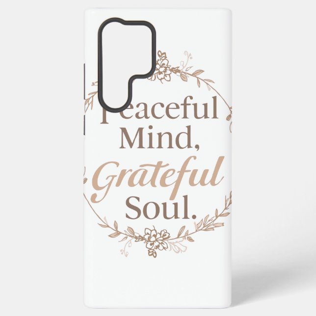 Coque Samsung Galaxy Elegant Botanical Wreath with Zen Quote (Verso)
