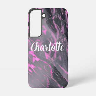 Coque Samsung Galaxy Elégant marbre rose et noir