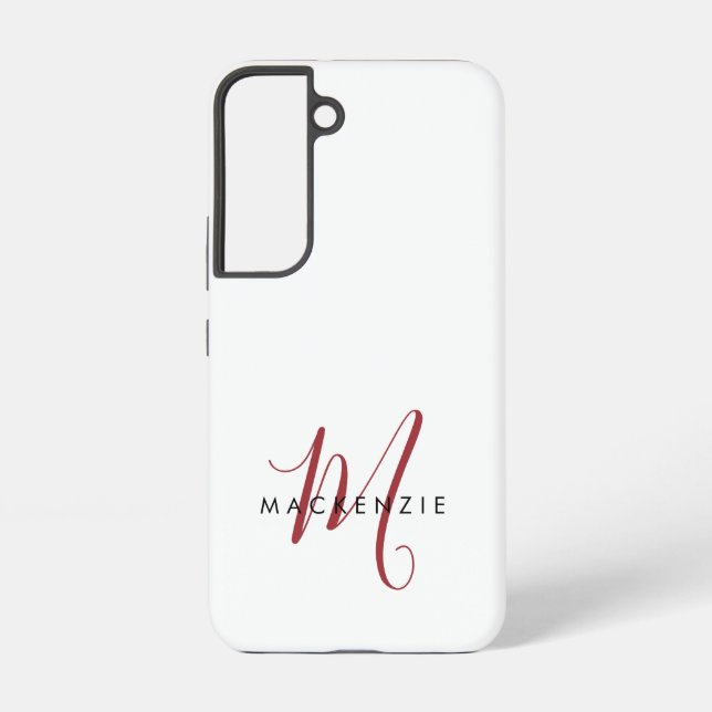 Coque Samsung Galaxy Élégant Monogramme blanc moderne (Verso)