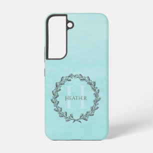 Coque Samsung Galaxy Élégant monogramme de couronne   Turquoise Samsung