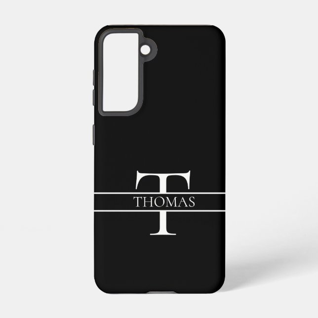Coque Samsung Galaxy Élégant Monogramme Personnalisé Nom Personnalisé (Verso)