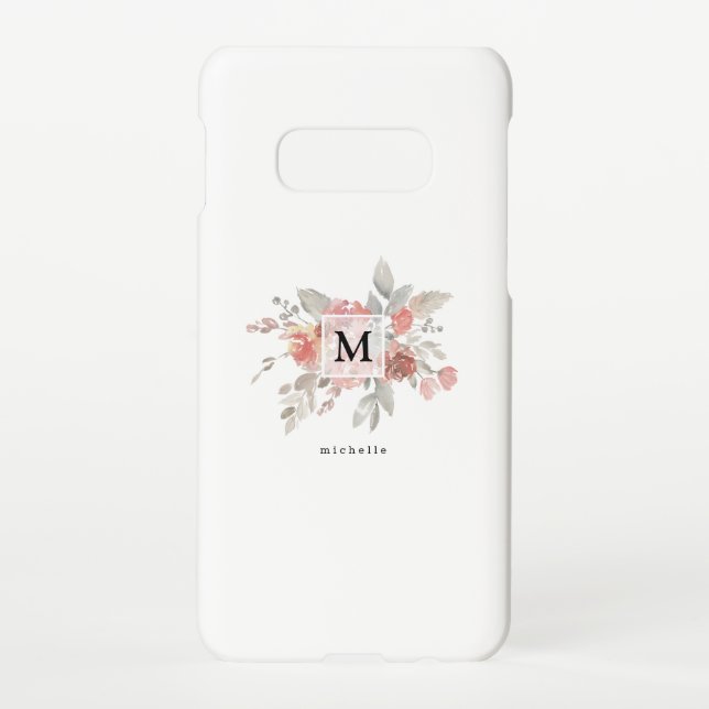 Coque Samsung Galaxy Élégant Monogramme rose pâle (Dos)
