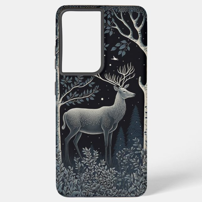 Coque Samsung Galaxy Elk Dans Les Bois De Minuit (Verso)