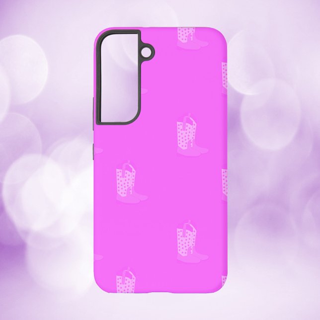 Coque Samsung Galaxy Étoiles d'amorçage Cowboy Motif rose (A cell phone case with a pattern of pink cowboy boots.)