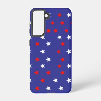 Coque Samsung Galaxy Étoiles patriotiques rouges et blanches sur Royal