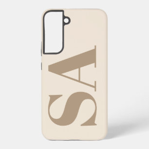 Coque Samsung Galaxy Étui assorti tendance blanc antique avec monogramm