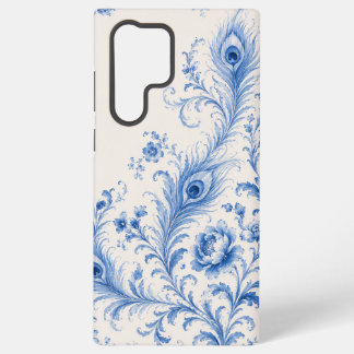 Coque Samsung Galaxy Étui de téléphone à motif de plume de paon en chin