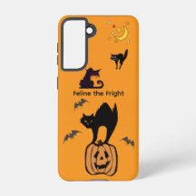 Étui Galaxy Chat Halloween Félin la Peur Orange
