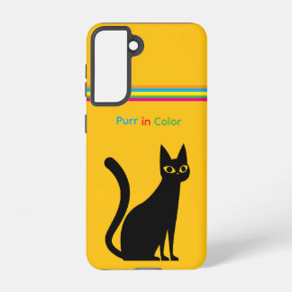 Coque Samsung Galaxy Étui Galaxy Chat Minimaliste Purr in Color