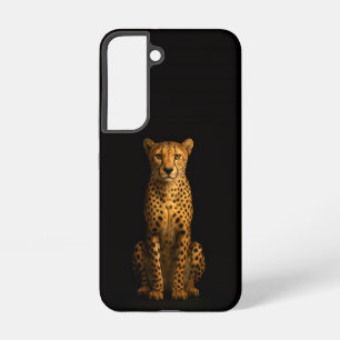 Coque Samsung Galaxy Étui Galaxy S22 Black 4 Luxe, Guépard Élégant