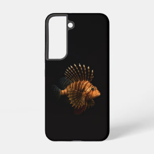 Coque Samsung Galaxy Étui Galaxy S22 Black 4 Luxe, Poisson-Lion Rouge