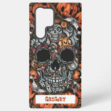 Étui pour téléphone Skull & Pumpkin S22