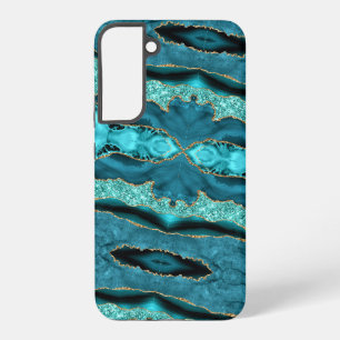 Coque Samsung Galaxy Étui Samsung Galaxy Bleu Turquoise Or