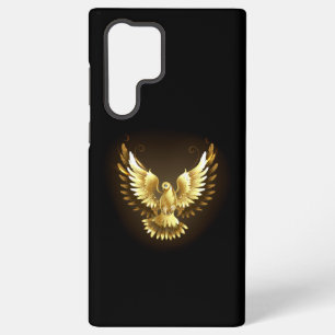 Coque Samsung Galaxy Faux Gold Foil Peace Dove en noir