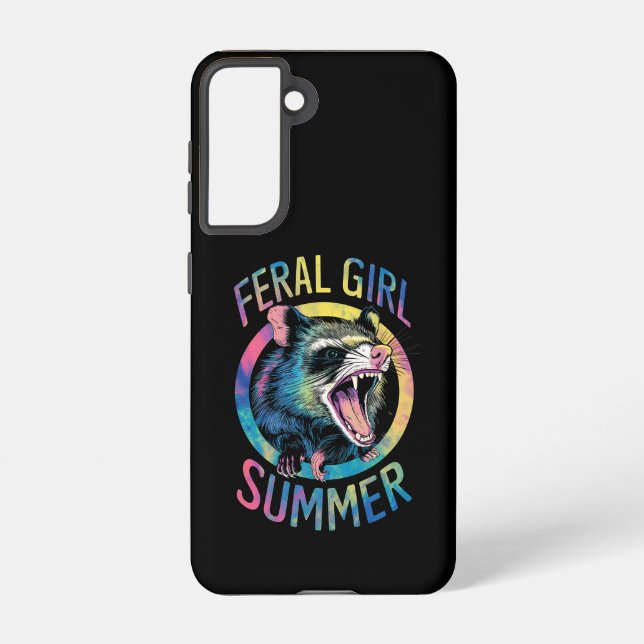 Coque Samsung Galaxy Feral Girl été Opossum Tie Dye Raccoon (Verso)