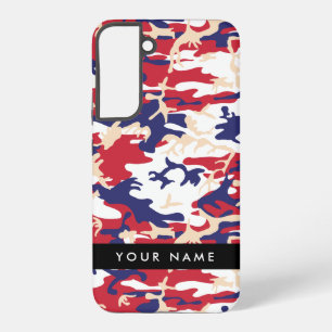Coque Samsung Galaxy Fête de l'Indépendance Camouflage Votre nom Person