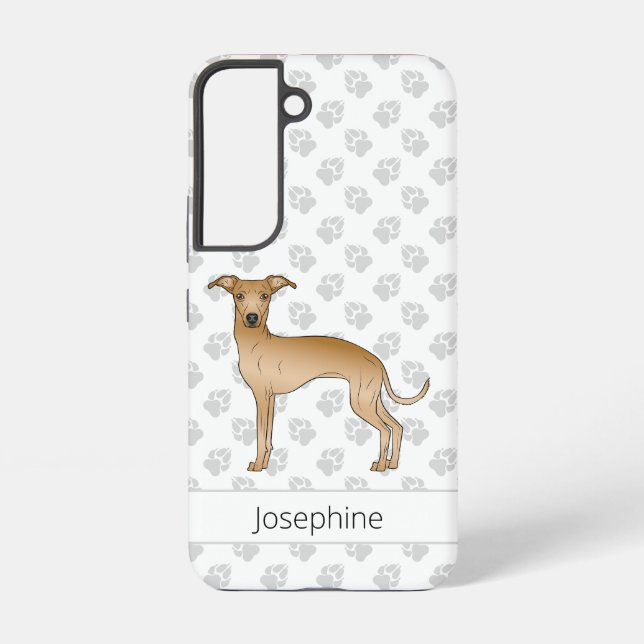 Coque Samsung Galaxy Feu Italien Greyhound Cute Dessin Chien Avec Le No (Verso)