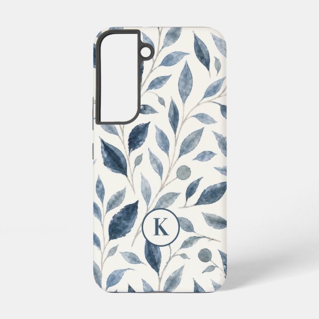 Coque Samsung Galaxy Feuille Bleue Personnalisée (Verso)