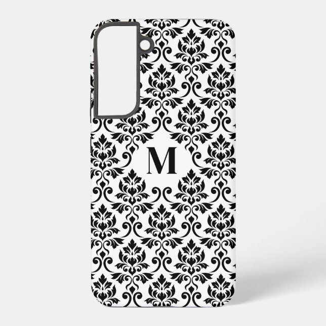 Coque Samsung Galaxy Feuille Damask Black Pattern (Custom) (Verso)