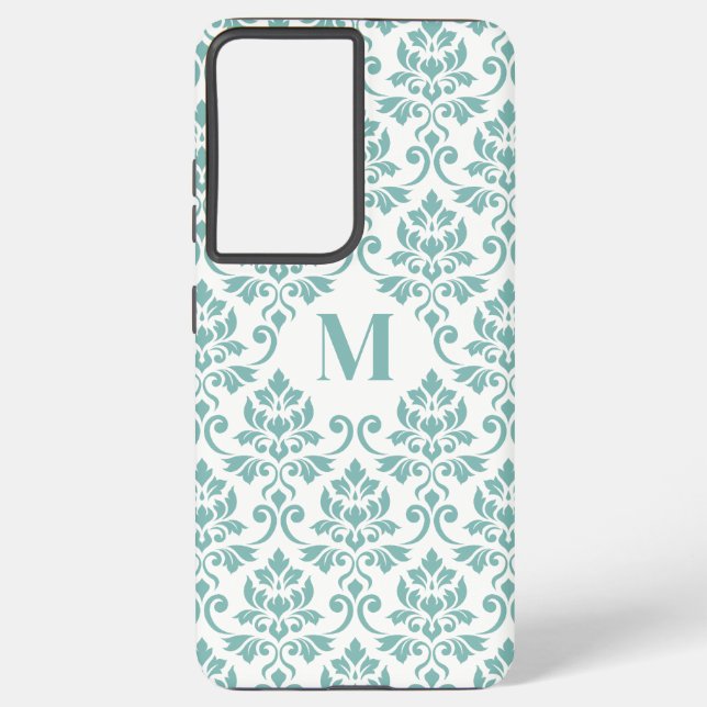 Coque Samsung Galaxy Feuille Damask Motif Turquoise (personnalisé) (Verso)