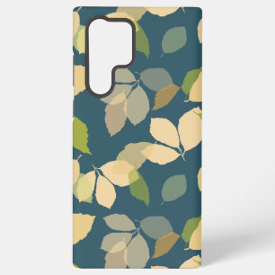 Coque Samsung Galaxy Feuilles d'automne modernes sur fond sarcelle