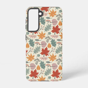 Coque Samsung Galaxy Feuilles d'automne vintage et Motif Acorns