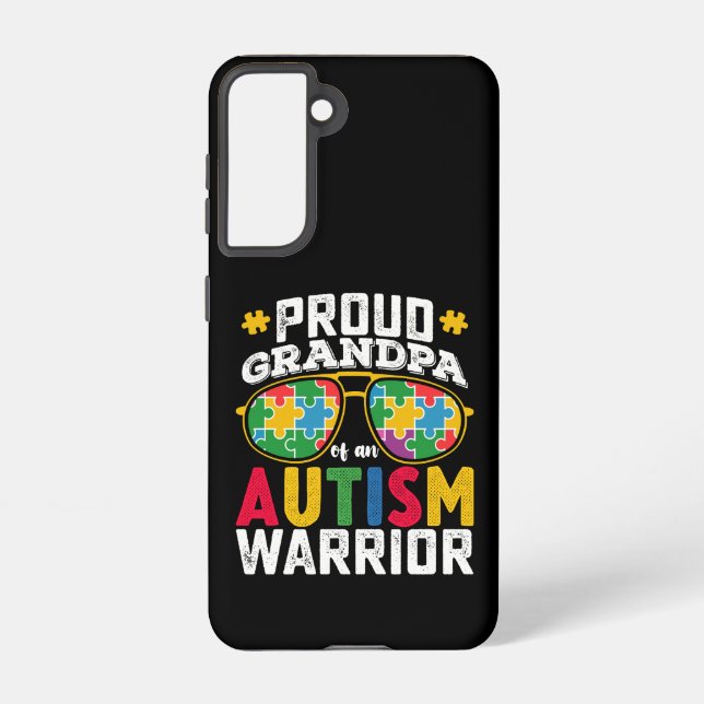 Coque Samsung Galaxy Fière Grand-Père D'Une Famille De Guerriers Autist (Verso)