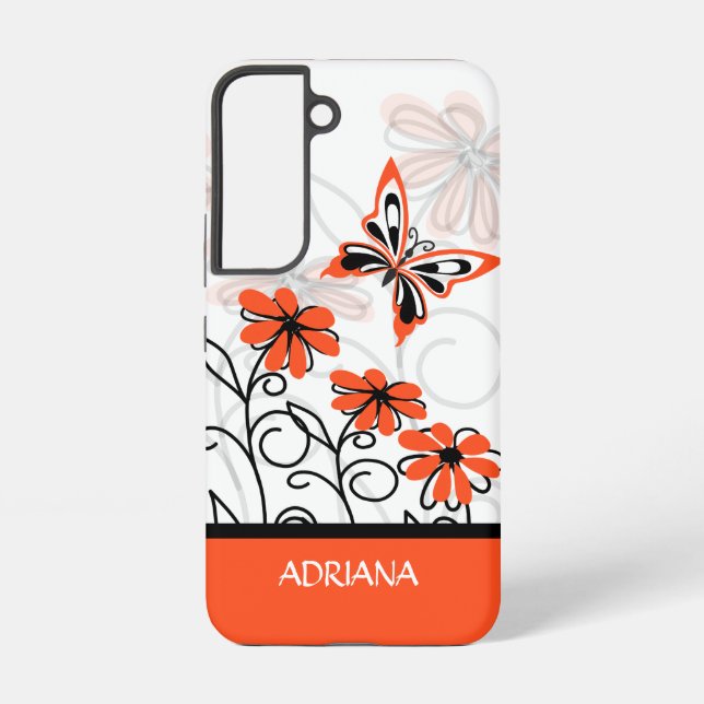 Coque Samsung Galaxy Fille personnalisée whimsal papillon floral (Verso)