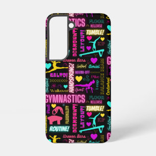 Coque Samsung Galaxy Filles colorées Gymnastique Glossaire Typographie